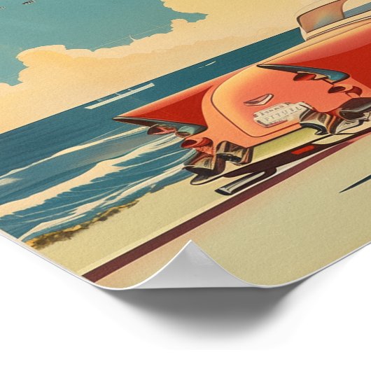 Vintages Miami Beach Travel Poster (Ecke)