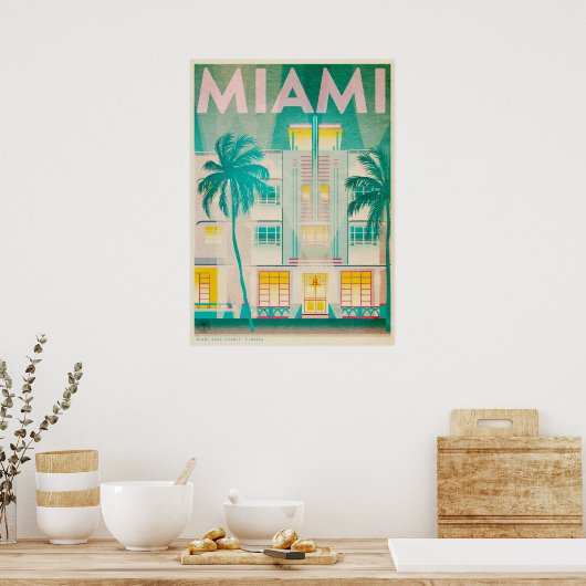 Vintages Miami, Ocean Drive Travel Poster (Küche)