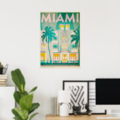 Vintages Miami, Ocean Drive Travel Poster (Heimbüro)