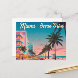 Vintages Miami, Ozeanfahrt Postkarte
