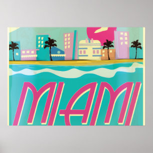 Vintages Miami Poster der 1980er Jahre