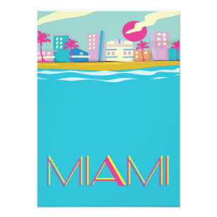 Vintages Miami Travel Poster der 1980er Jahre