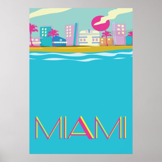 Vintages Miami Travel Poster der 1980er Jahre (Vorne)