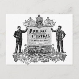 VINTAGES MICHIGAN-ZENTRALBAHNLOGO POSTKARTE