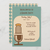 Vintages Mikrofon - benutzerdefinierte Party Einla Einladung (Vorne/Hinten)