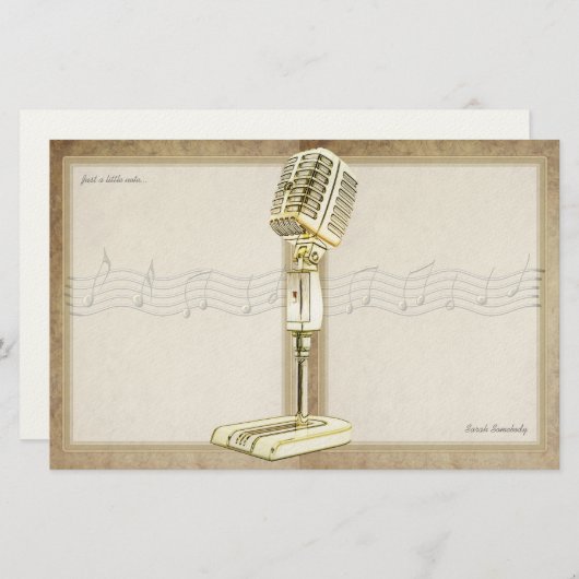 Vintages Mikrofon-Briefpapier Briefpapier (Vorne/Hinten)