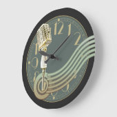 Vintages Mikrofon Große Wanduhr (Winkel)