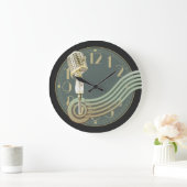 Vintages Mikrofon Große Wanduhr (Zuhause)