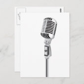 Vintages Mikrofon Postkarte (Vorne/Hinten)
