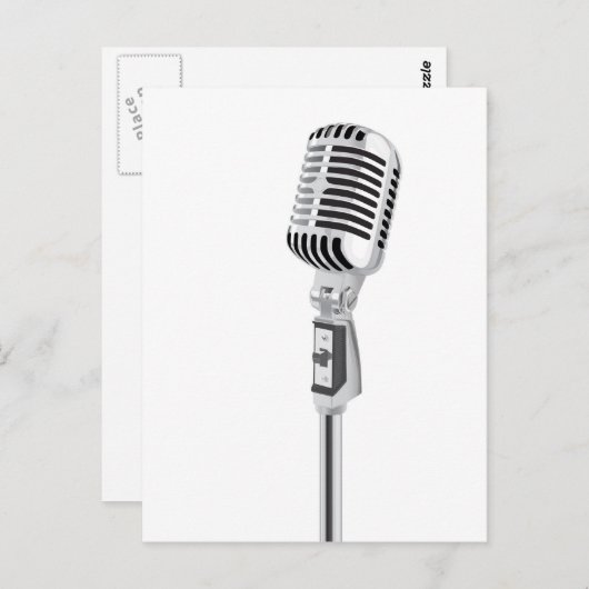 Vintages Mikrofon Postkarte (Vorne/Hinten)