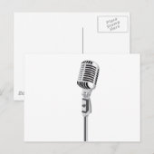 Vintages Mikrofon Postkarte (Vorne/Hinten)