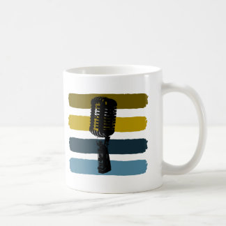 Vintages Mikrofon und Streifen-Tasse Kaffeetasse