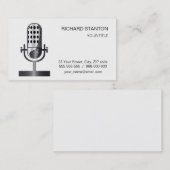 Vintages Mikrofon Visitenkarte (Vorne/Hinten)