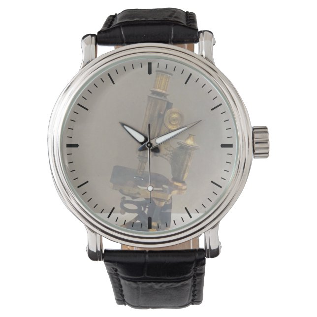 Vintages Mikroskop Armbanduhr (Vorderseite)