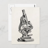 Vintages Mikroskop Illustration Retro Steampunk Postkarte (Vorne/Hinten)