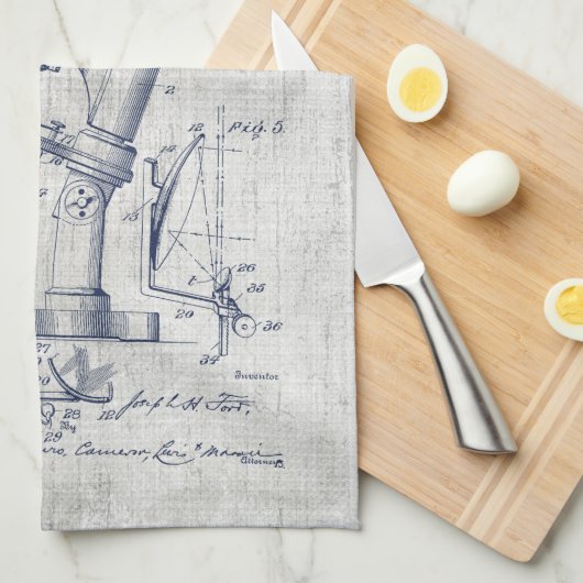 Vintages MikroskopPatent Geschirrtuch (Viertel Falte)