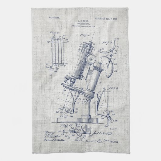 Vintages MikroskopPatent Geschirrtuch (Vertikal)
