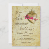 Vintages Milagroherz Mexikanische Hochzeit Einladung (Vorderseite)