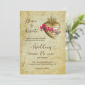 Vintages Milagroherz Mexikanische Hochzeit Einladung (Stehend Vorderseite)