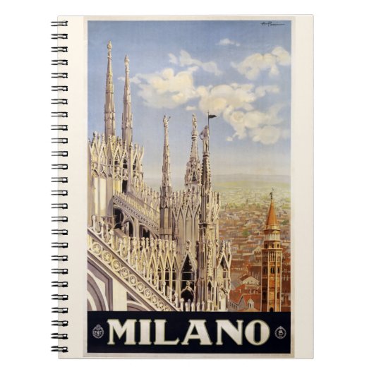 Vintages Milano Mailand Italien Notebook Notizblock (Vorderseite)