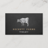 Vintages Milchkuhlogo Rustikale Landkhalkboard Visitenkarte (Vorderseite)