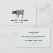 Vintages Milchkuhlogo Rustikales Land Visitenkarte (Vorne/Hinten)