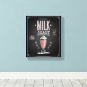 Vintages Milchshake-Poster - Halbpension Leinwanddruck (Insitu (Holzboden))