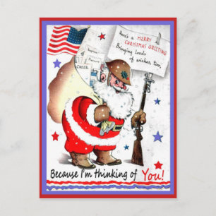 Vintages Militär frohe Weihnachts-Postkarte Feiertagspostkarte
