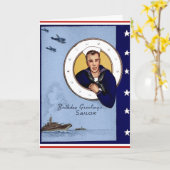 Vintages Militär Geburtstagsgrußkarte Karte (Gelbe Blume)