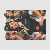 Vintages militärisches Button Seidenpapier (Vorderseite)