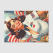 Vintages militärisches Button Seidenpapier (Vorderseite)