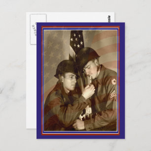 Vintages militärisches Foto Vielen Dank Veteranen Postkarte