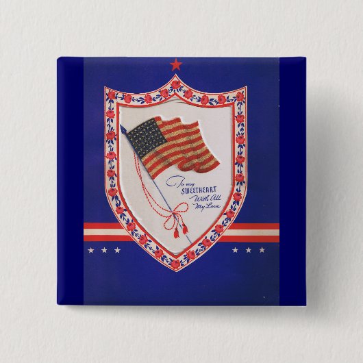 Vintages militärisches Valentin Button (Vorderseite)