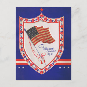 Vintages militärisches Valentin Feiertagspostkarte