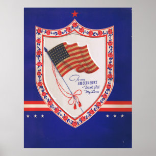 Vintages militärisches Valentin Poster