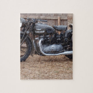 Vintages Militärmotorrad Puzzle