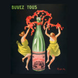 Vintages Mineralwasser durch Leonetto Cappiello Poster<br><div class="desc">Vintage Mineralwasserwerbung von Leonetto Cappiello. Erschaffen 1912 mit zwei Frauen, die um das Wasser in Flaschen tanzen. Der Titel Buvez Tous ist französisch für "Drink All". Leonetto Cappiello, ein italienischer Künstler, der viele Jahre in Frankreich verbrachte, hatte einen tief greifenden Einfluss auf die Werbung durch seine Plakate, oft als Vater...</div>