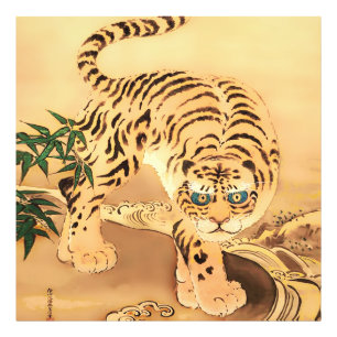 Vintages Minhwa Tiger durch Stream Fotodruck