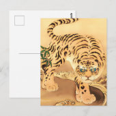 Vintages Minhwa Tiger durch Stream Postkarte (Vorne/Hinten)