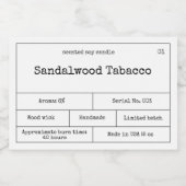 Vintages Minimalistisches Kerzensiegel Lebensmitteletikett (Einzelnes Label)