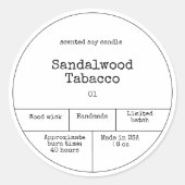 Vintages Minimalistisches Kerzensiegel Runder Aufkleber (Vorderseite)