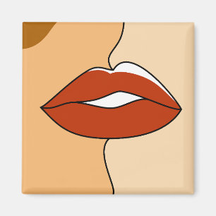 Vintages Minimalistisches Kissenpaar Abstrakt Magnet