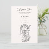 Vintages, minimalistisches Kuppelfest Einladung (Stehend Vorderseite)