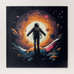 Vintages, Minimalistisches Raumfahrtagenteuer Puzzle