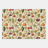 Vintages Mischpapier für Gemüse Geschenkpapier Set (Vorderseite)
