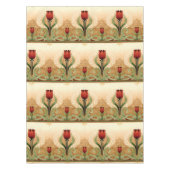 Vintages Mission Style Red Tulip Muster Tischdecke (Vorderseite)