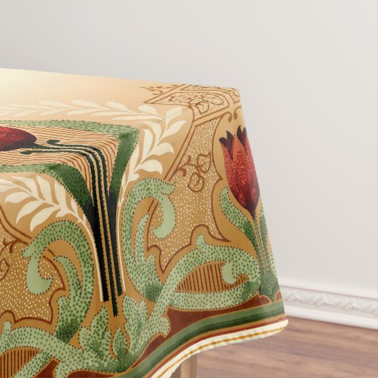 Vintages Mission Style Red Tulip Muster Tischdecke (Beispiel)