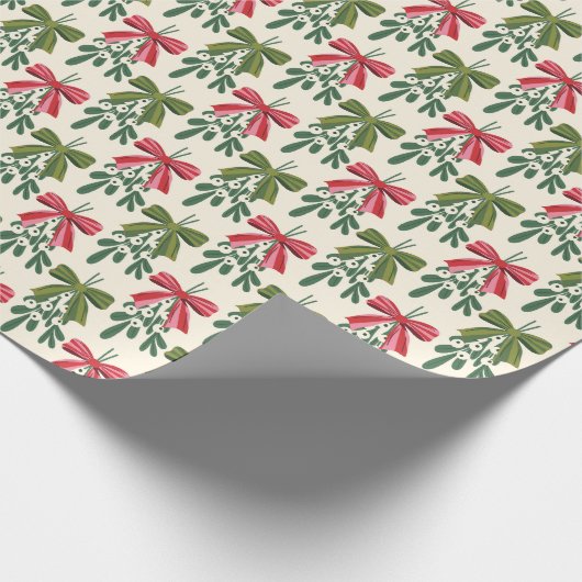 Vintages Mistletogramm mit Bögen Geschenkpapier (Ecke)