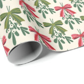Vintages Mistletogramm mit Bögen Geschenkpapier (Rolleneckpunkt)