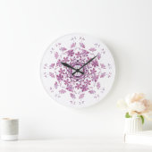 Vintages mit Blumenelement Große Wanduhr (Zuhause)